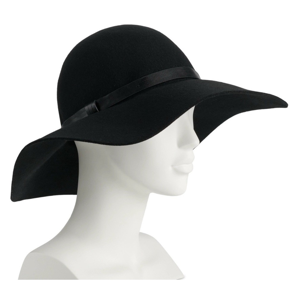 SONOMA Woman's Good For Life‎ Fashion Black 4" Brim Floppy Wool Hat Fall Winter